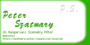 peter szatmary business card