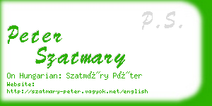 peter szatmary business card